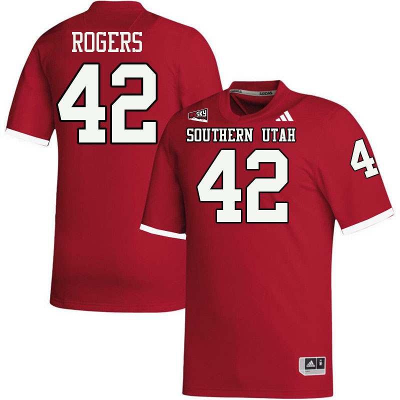 Southern Utah Thunderbirds #42 Jayden Rogers College Football Jerseys,Uniforms Stitched-Red